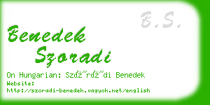 benedek szoradi business card